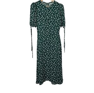 Reformation Oakley Midi Dress Green White Floral Size 2